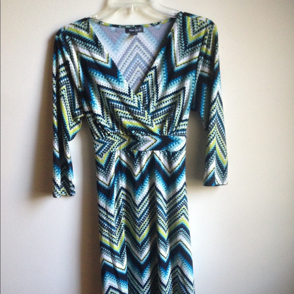 Womens Teal Green Black Dress Size 8
